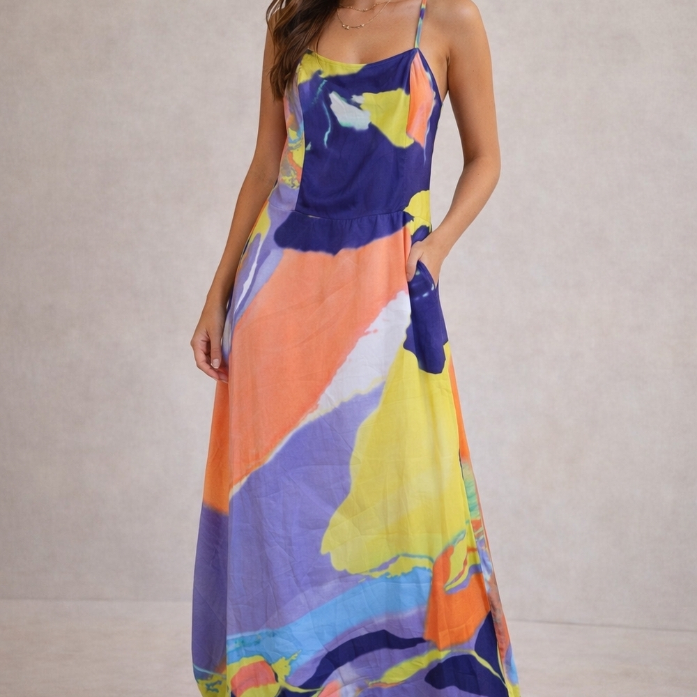 Colorful Abstract Maxi Dress